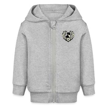 Smoking Katze Gänseblümchen - Baby Organic Kapuzenjacke Baby Connector von Stanley/Stella - Grau meliert - Vorne