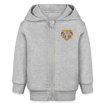 Lustiges Eiscreme Design und Spruch - Baby Organic Kapuzenjacke Baby Connector von Stanley/Stella - Grau meliert - Vorne