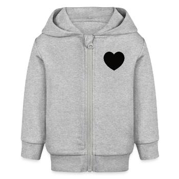 Black Heart - Baby Organic Kapuzenjacke Baby Connector von Stanley/Stella - Grau meliert - Vorne