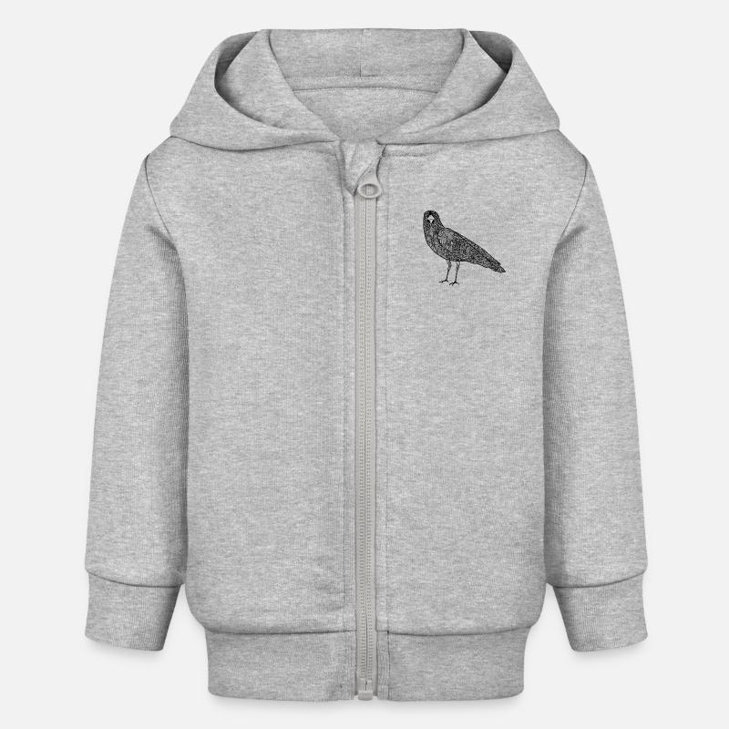 Le corbeau - Veste à capuche bébé bio Stanley/Stella - gris chiné