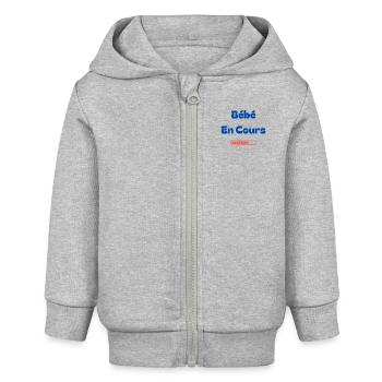 Baby in progress - Baby Organic Zip-up Hoodie by Stanley/Stella - heather grey - Front