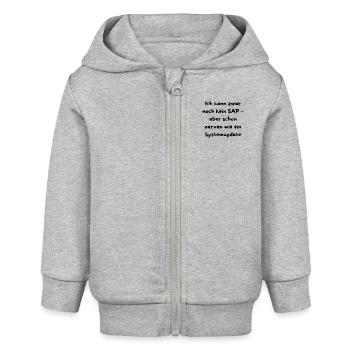 Mise à jour du système - Veste à capuche bébé bio Stanley/Stella - gris chiné - Devant