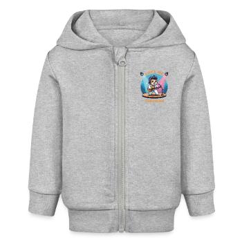 Love Me Tenders 70er Jahre Musik Hund Lustige Tiere - Baby Organic Kapuzenjacke Baby Connector von Stanley/Stella - Grau meliert - Vorne