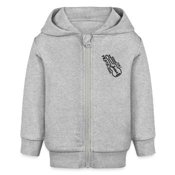 Lob - Ruhm - Baby Organic Kapuzenjacke Baby Connector von Stanley/Stella - Grau meliert - Vorne