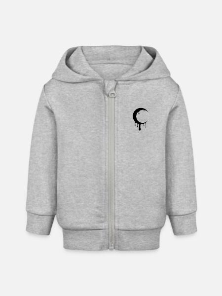 Verschwommen Mond - Baby Organic Kapuzenjacke Baby Connector von Stanley/Stella - Grau meliert