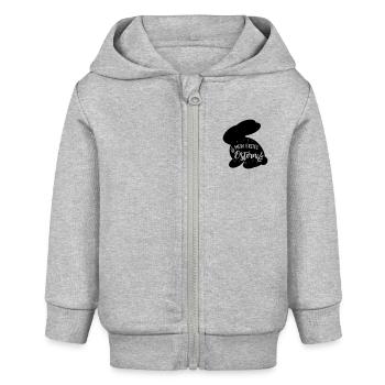Mein erstes Ostern - Baby Organic Kapuzenjacke Baby Connector von Stanley/Stella - Grau meliert - Vorne