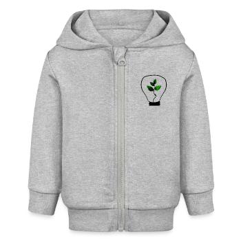 Nachhaltigkeit beginnt mit einer Idee - Baby Organic Kapuzenjacke Baby Connector von Stanley/Stella - Grau meliert - Vorne