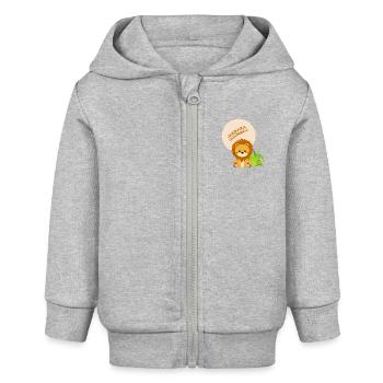 Bester Bruder mit Löwe - Baby Organic Kapuzenjacke Baby Connector von Stanley/Stella - Grau meliert - Vorne