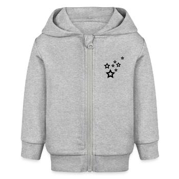 sterne - Baby Organic Kapuzenjacke Baby Connector von Stanley/Stella - Grau meliert - Vorne