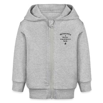 Weihnachten - Baby Organic Kapuzenjacke Baby Connector von Stanley/Stella - Grau meliert - Vorne