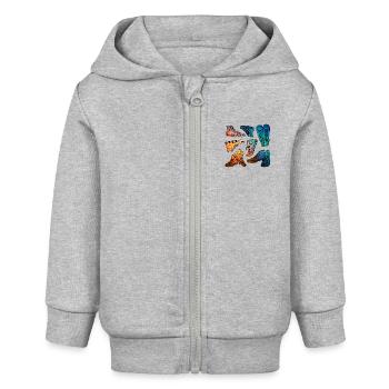 Chsucks - Baby Organic Kapuzenjacke Baby Connector von Stanley/Stella - Grau meliert - Vorne