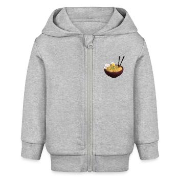 Ramen Schüssel - Baby Organic Kapuzenjacke Baby Connector von Stanley/Stella - Grau meliert - Vorne