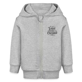loved and appreciated - Baby Organic Zip-up Hoodie by Stanley/Stella - heather grey - Front