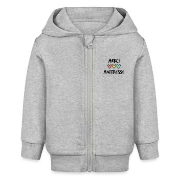GELIEBTE. VIELEN DANK. DANKE HERRIN - Baby Organic Kapuzenjacke Baby Connector von Stanley/Stella - Grau meliert - Vorne