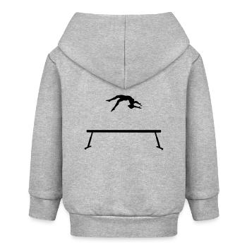Turnen Sprung auf Schwebebalken - Baby Organic Kapuzenjacke Baby Connector von Stanley/Stella - Grau meliert - Hinten
