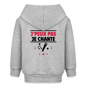 je chante,toujours en musique,chanteuse,chanteur - Veste à capuche bébé bio Stanley/Stella - gris chiné - Dos