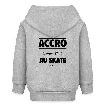 accro au skateboard - Veste à capuche bébé bio Stanley/Stella - gris chiné - Dos