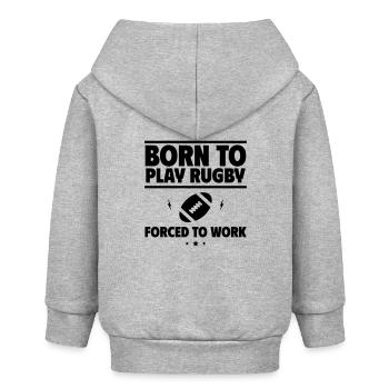 Geboren für Rugby, gezwungen zu arbeiten - Baby Organic Kapuzenjacke Baby Connector von Stanley/Stella - Grau meliert - Hinten