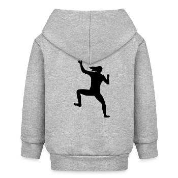 Freiheit in der Kletterwand - Baby Organic Kapuzenjacke Baby Connector von Stanley/Stella - Grau meliert - Hinten