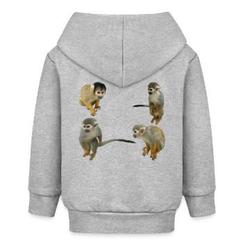 Affen - Baby Organic Kapuzenjacke Baby Connector von Stanley/Stella - Grau meliert - Hinten