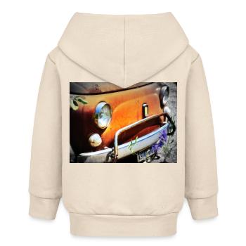 Rostiges Oldtimer Front Design - Baby Organic Kapuzenjacke Baby Connector von Stanley/Stella - Natur - Hinten
