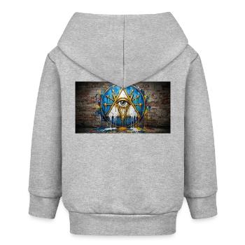 Œil triangulaire de Garffiti - Veste à capuche bébé bio Stanley/Stella - gris chiné - Dos