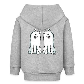 Samoyed Team - Baby Organic Zip-up Hoodie by Stanley/Stella - heather grey - Back