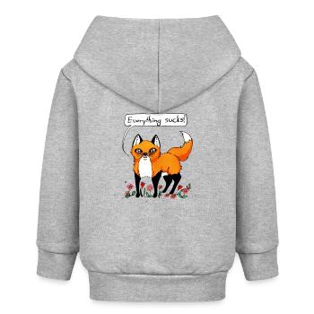 Everything sucks! - Baby Organic Zip-up Hoodie by Stanley/Stella - heather grey - Back