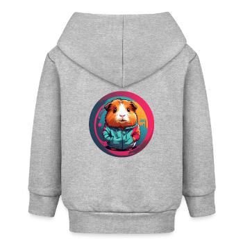 Meerschweinchen im bunten Farbkreis - Baby Organic Kapuzenjacke Baby Connector von Stanley/Stella - Grau meliert - Hinten