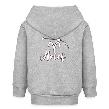Aries Zodiac Sign - Baby Organic Zip-up Hoodie by Stanley/Stella - heather grey - Back