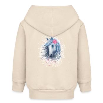 Cheval flocon de neige Noël - Veste à capuche bébé bio Stanley/Stella - écru doux - Dos