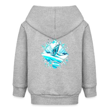 Eiskristall Schnee und Frost Winterlandschaft - Baby Organic Kapuzenjacke Baby Connector von Stanley/Stella - Grau meliert - Hinten