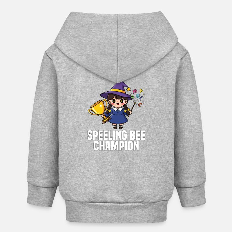 SPEELING BEE CHAMPION - SORCIÈRE HALLOWEEN - Veste à capuche bébé bio Stanley/Stella - gris chiné