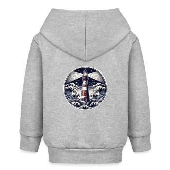 Leuchtturm - Baby Organic Kapuzenjacke Baby Connector von Stanley/Stella - Grau meliert - Hinten