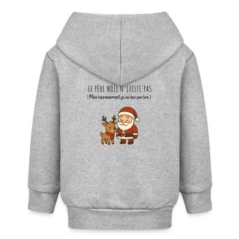 Den Weihnachtsmann gibt es nicht Humor - Baby Organic Kapuzenjacke Baby Connector von Stanley/Stella - Grau meliert - Hinten