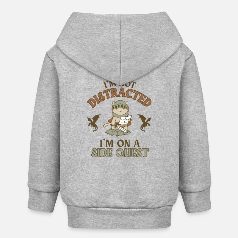 Je ne suis pas distrait, je suis en quête secondaire - Veste à capuche bébé bio Stanley/Stella - gris chiné