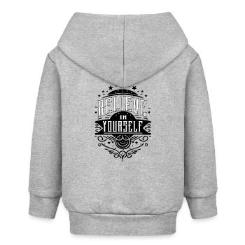 Believe in Yourself – Motivierendes Design - Baby Organic Kapuzenjacke Baby Connector von Stanley/Stella - Grau meliert - Hinten