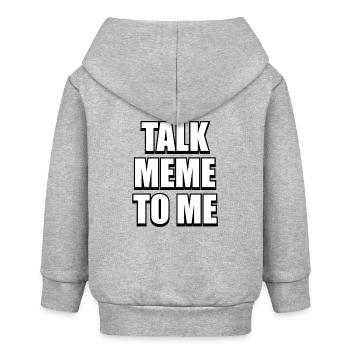 Talk Meme To Me – Tough & Funny Meme Design - Baby Organic Kapuzenjacke Baby Connector von Stanley/Stella - Grau meliert - Hinten