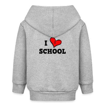 J’aime l’école - Veste à capuche bébé bio Stanley/Stella - gris chiné - Dos