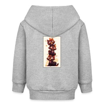 Ein Haufen niedlicher Kätzchen - Baby Organic Kapuzenjacke Baby Connector von Stanley/Stella - Grau meliert - Hinten