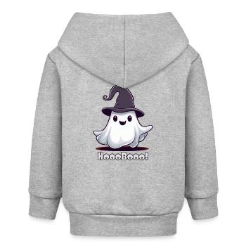 Hooobooo little ghost - Baby Organic Zip-up Hoodie by Stanley/Stella - heather grey - Back