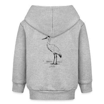 Large stilt bird like a crane - Baby Organic Zip-up Hoodie by Stanley/Stella - heather grey - Back