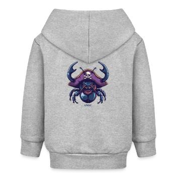The amazing dung pirate - Baby Organic Zip-up Hoodie by Stanley/Stella - heather grey - Back