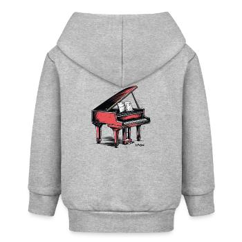 Le piano - Veste à capuche bébé bio Stanley/Stella - gris chiné - Dos