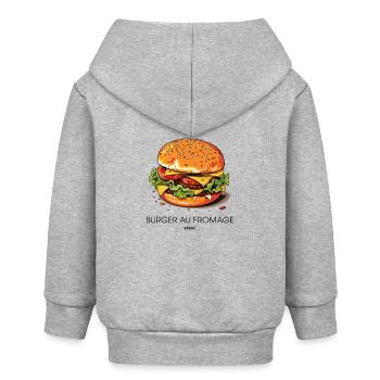 Burger au fromage avec burger au fromage français - Veste à capuche bébé bio Stanley/Stella - gris chiné - Dos