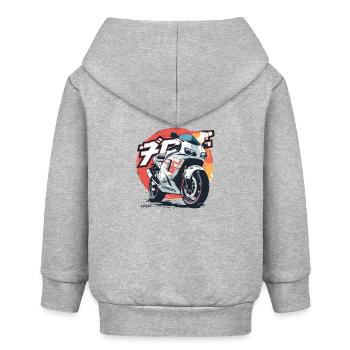 Super Japan Sport Renn Motorrad - Baby Organic Kapuzenjacke Baby Connector von Stanley/Stella - Grau meliert - Hinten