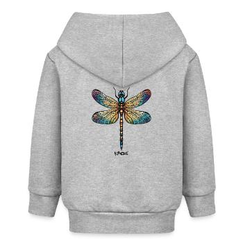 Eine farbenfrohe Libelle - Baby Organic Kapuzenjacke Baby Connector von Stanley/Stella - Grau meliert - Hinten