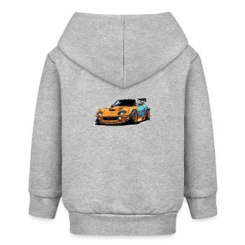 Voiture de sport de bande dessinée cool - Veste à capuche bébé bio Stanley/Stella - gris chiné - Dos