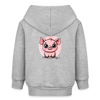 Mignon petit cochon porcelet cochon - Veste à capuche bébé bio Stanley/Stella - gris chiné - Dos