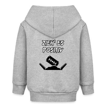 Zieh' es positiv - Baby Organic Kapuzenjacke Baby Connector von Stanley/Stella - Grau meliert - Hinten